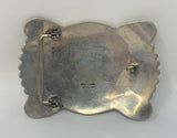 Fred Guerro Sterling Silver Belt Buckle Engraved & Signed 37.9g
