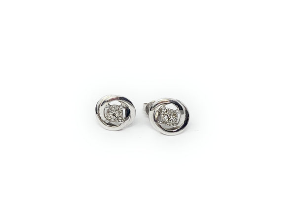 14k White Gold Screw Earrings Studs 1.4g