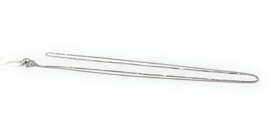 14k White Gold Box Necklace 2g