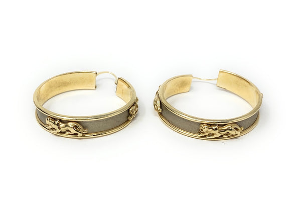 14k Panther Hoops 9g