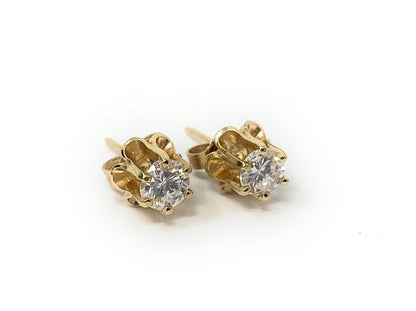 14k Earrings .25pt e/a SI1, Pendant .50pt F Color & Chain Set 4.4g