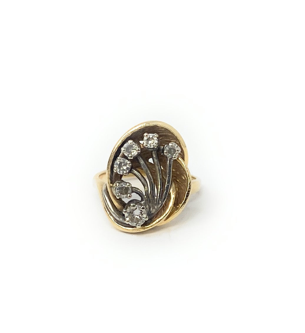 14k Diamond Chip Ring 8.3g