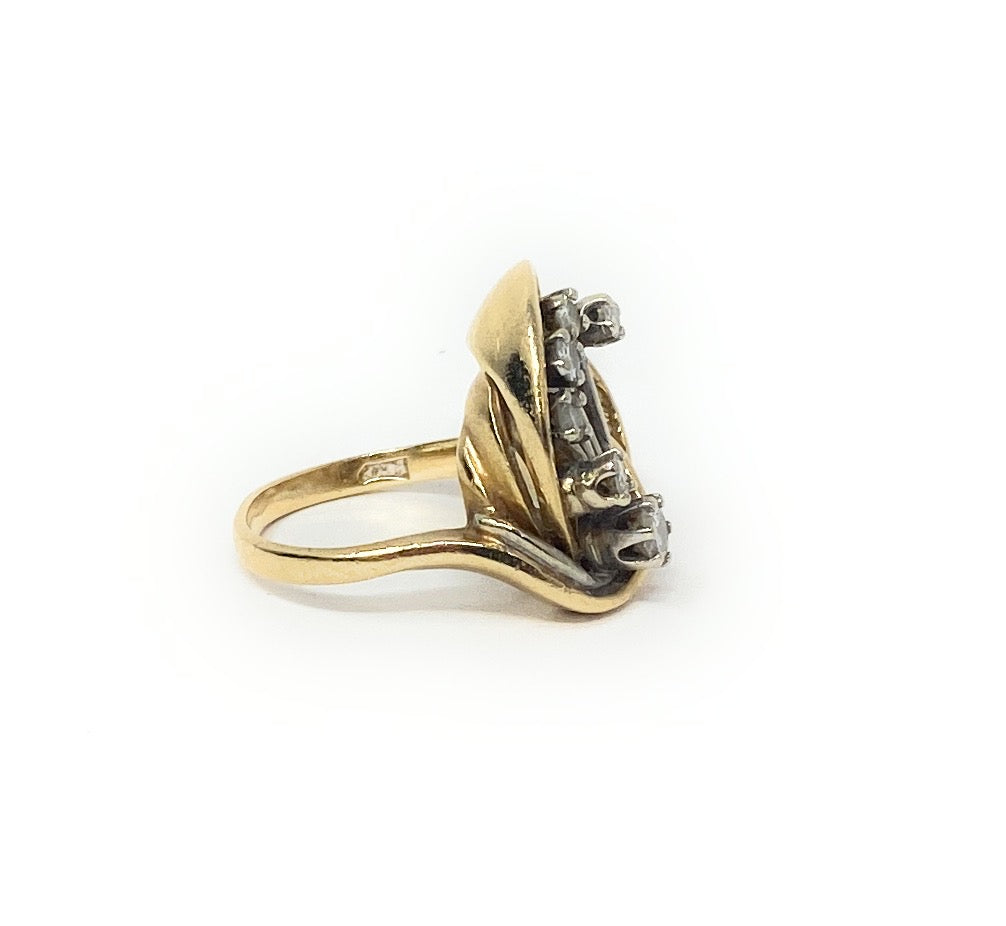 14k Diamond Chip Ring 8.3g