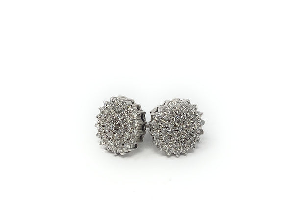 14k White Gold Diamond Earring Studs 2.5ctw