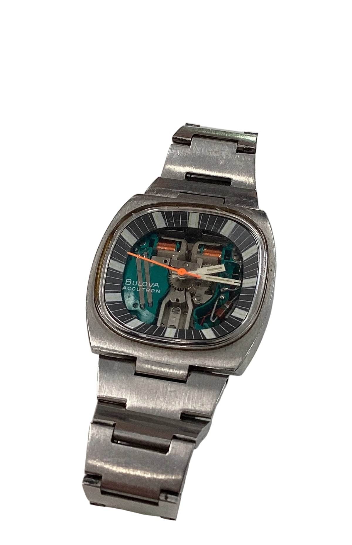 Bulova Accutron Spaceview TV Model MVT 214 # 7396 Men's S. Steel Watch 7.5 Wrist