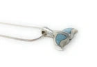 Marahlago Larimar Sterling Silver Whale Tail Necklace & Pendant -Adjustable Size