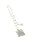 Gucci Sterling Silver 925 Square Pendant & Necklace 19" Made in Italy