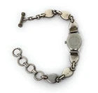 Native American Sterling Silver Stamped S H 6 Turquoise Watch/Bracelet - Running