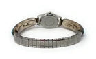 Native American Coral Inlay S. Silver Watch with S. Steel Stretchable Band - Running