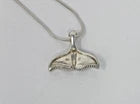Marahlago Larimar Sterling Silver Whale Tail Necklace & Pendant -Adjustable Size