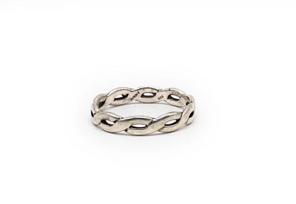 James Avery 925Woven Tresse Braided W/ Charm Loop  Ring Band Size 7.5 Rare
