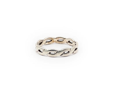 James Avery 925Woven Tresse Braided W/ Charm Loop  Ring Band Size 7.5 Rare